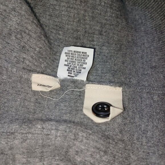 Taylor Stitch Huckberry 100% Merino Wool Henley Sweater Mens 42 Heather Gray - Picture 4 of 7